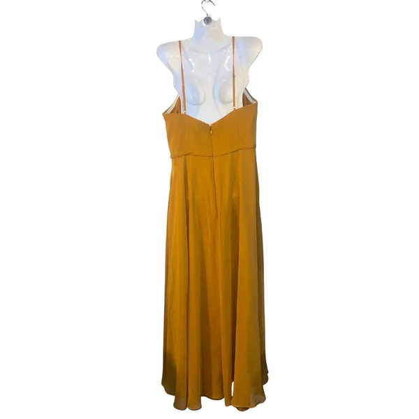 AZAZIE Formal Evening Gown Dress V-Neckline Slit Bridesmaid Prom Wedding SZ 12 - Image 3