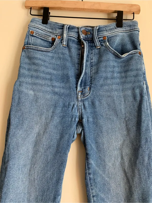 Madewell 27 T The Perfect Vintage Jean Blue Straight Jeans Women Denim Bottoms - Image 2