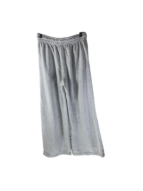 Bershka Womens Wide Leg Sweatpants Pintuck Pockets Drawstring Pockets Gray XS - Image 2