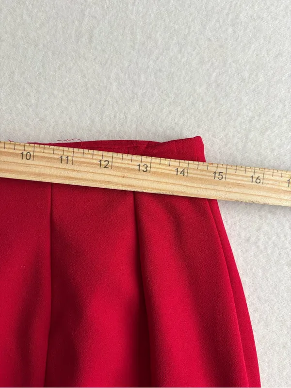 Nine West Vibrant Red A-Line Pleated Skirt - Image 5