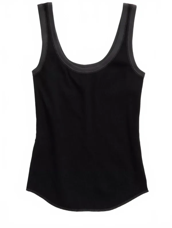 AE Aerie Ribbed Scoop Neck Tank Top American Eagle NWT Black Medium - Image 4