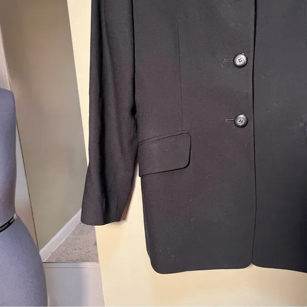Valerie Stevens Women's Size 2 Petite Blazer‎ Suit Jacket Black Pure New Wool - Image 4