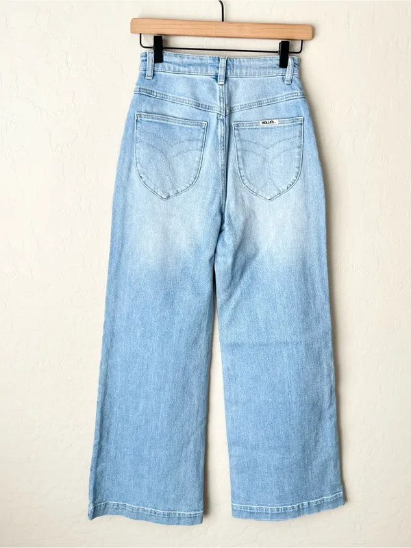 Rolla’s high rise wide leg sailor jeans organic cotton light wash 26 NWOT - Image 6
