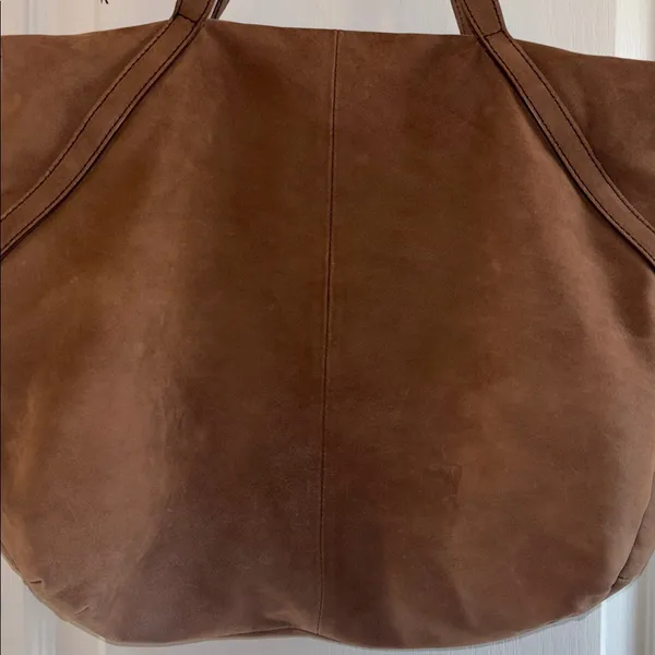 Mandarina Duck Brown Suede Shoulder Bag Zip Closure Preloved Very Clean Inside - Image 4