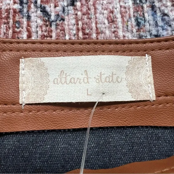 NWT Altar’d State Camel Brown Faux Leather Mini Skirt Size Large - Image 3