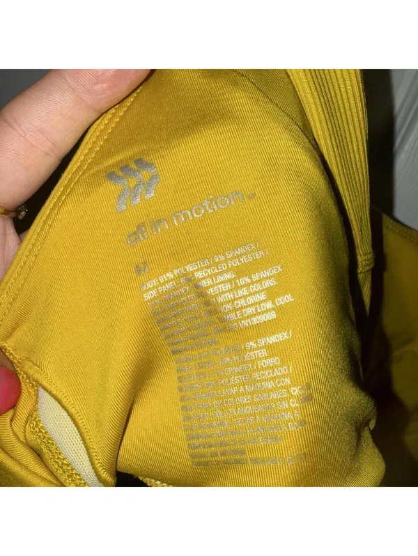 All in motion Yellow sports bra with built in bra #activewear #gymwear #fitness - Image 3