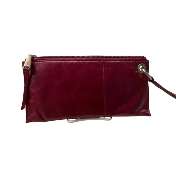 HOBO Dark Red Leather Wristlet Clutch – Small | Zipper Closure | EUC - Image 3