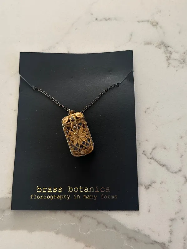 Botanica Tiny Tarot Deck Card Necklace antique - Image 4