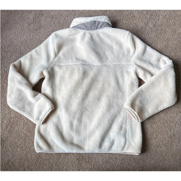 L.L.Bean Hi-Pile Fleece Pullover cream and gray size large - Image 7
