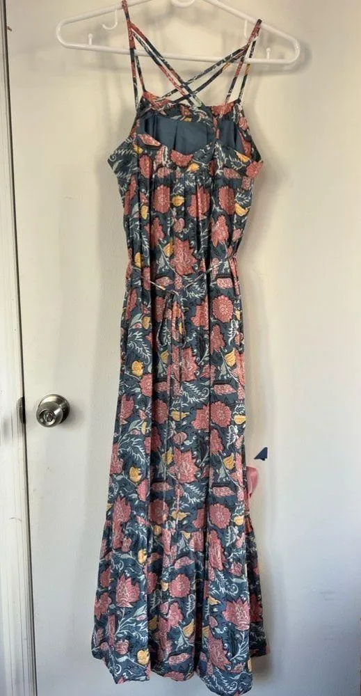 LOFT strappy floral sun dress | blue, pink, yellow - Image 6