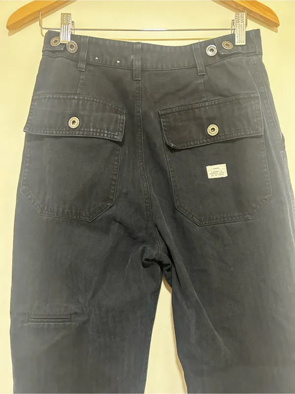 P&CO Womens Service Fatigue Cotton Workwear Denim Pants in Black Size 10 - Image 6