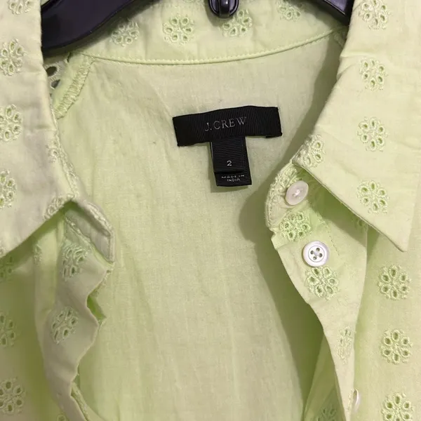 J. Crew Eyelet Shirtdress green size 2 - Image 5