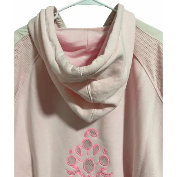 Free People‎ Movement Racing Striped Hoodie Heirloom Pink Women's Size Medium - Image 4