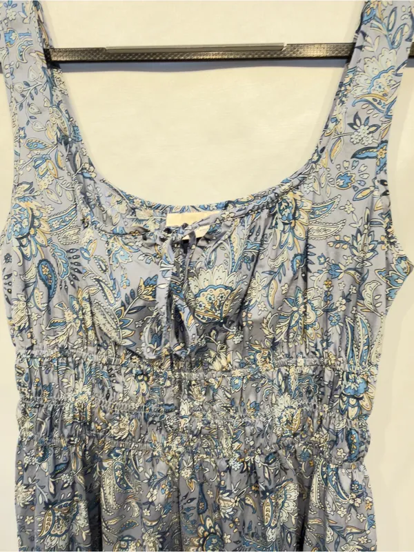 Women's Cotton Midi Pullover Sundress - Universal Thread Blue Floral Medium NWT - Image 5