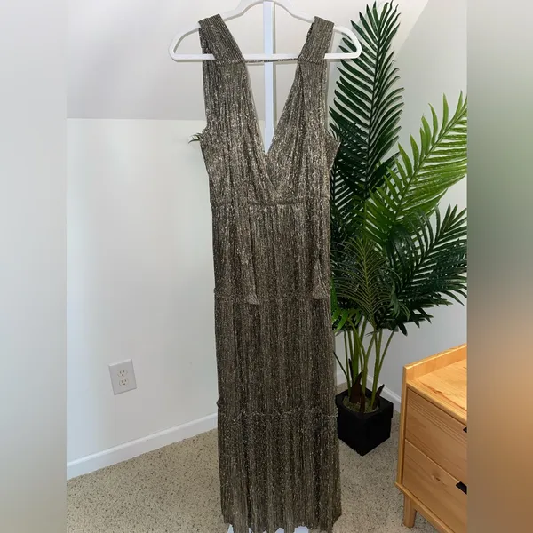 Sabina Musayev Helena Gown‎ Maxi Dress in Gold Size Large - Image 3