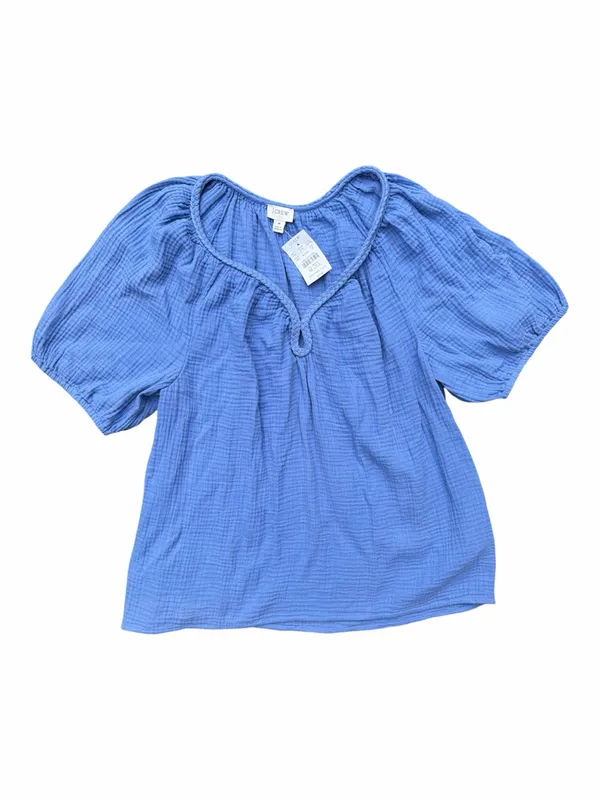 J. Crew Periwinkle Cotton Gauze Peasant Blouse - Image 2
