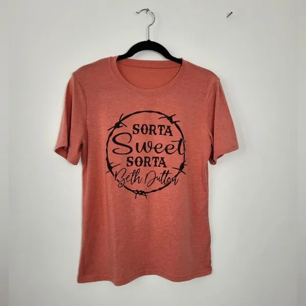 Sorta Sweet Sorta Beth Dutton T-Shirt Yellowstone Pink Women's Small Graphic - Image 2