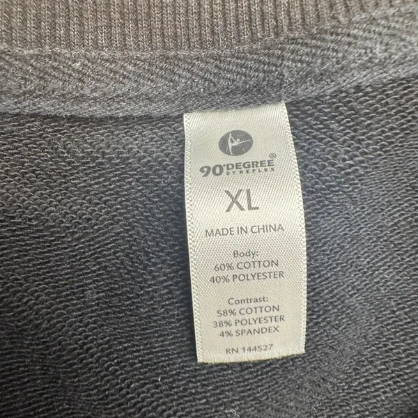 90 Degree By Reflex Black Cropped Sweatshirt Pullover Women's XL‎ - Image 2