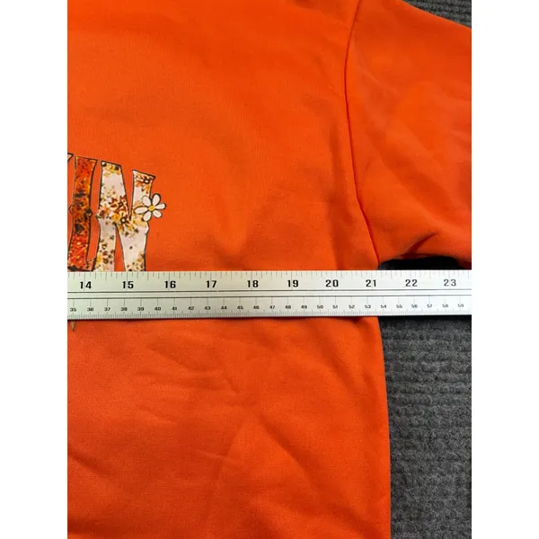 Pumpkin Season Orange Graphic Sweatshirt Women XL Fall Halloween Pullover Casual - Image 3