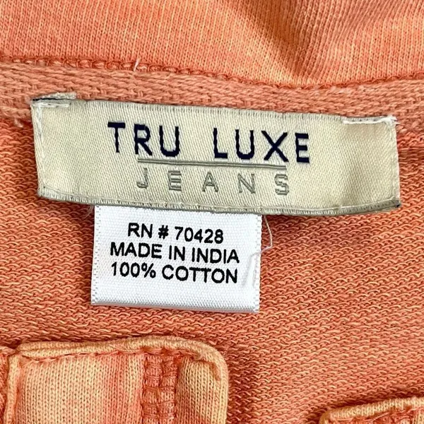 Tru Luxe Jeans Peach Long Sleeve Embroidered Top XL - Image 10