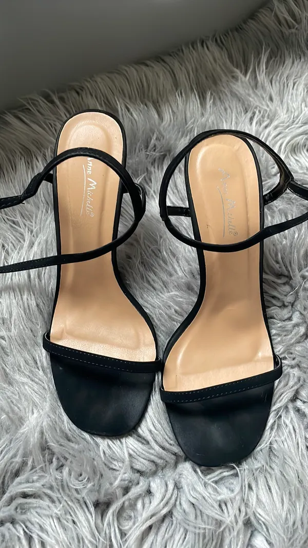 Black Strappy Heels Size 8 - Image 3
