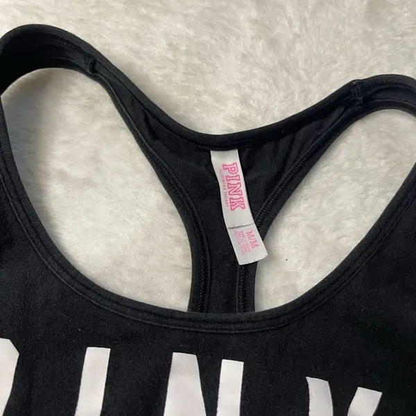 VS Victoria’s Secret Pink Nation Black Logo Sports Bra - Image 3