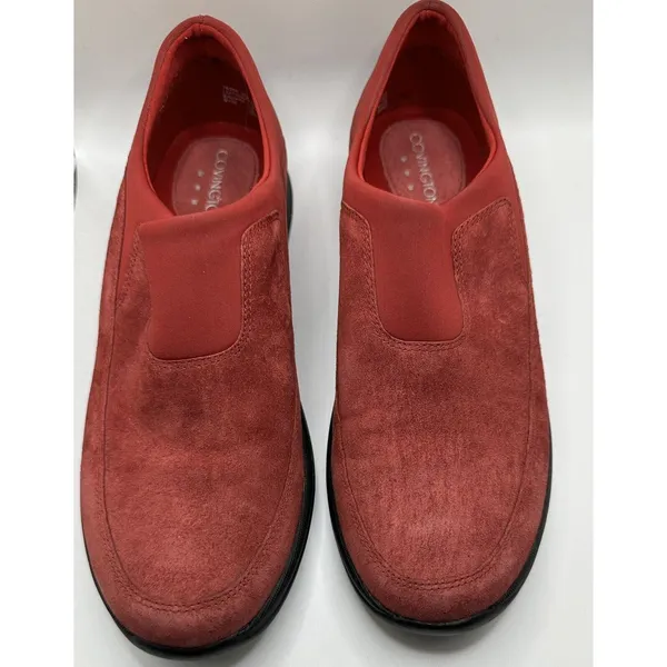 Covington Womens Size 7M Red Suede Leather Slip On Shoes Pre Owned‎ - Image 3