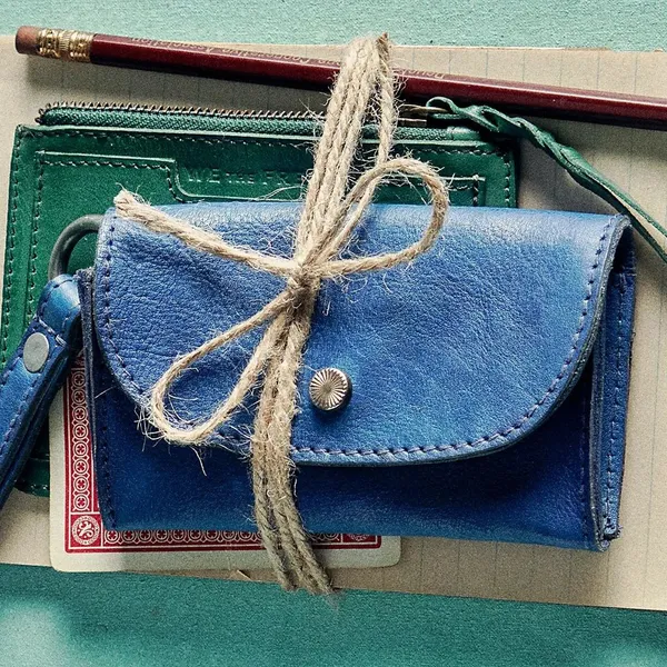 Free People Leather Bag Lanyard - Sapphire - Image 4