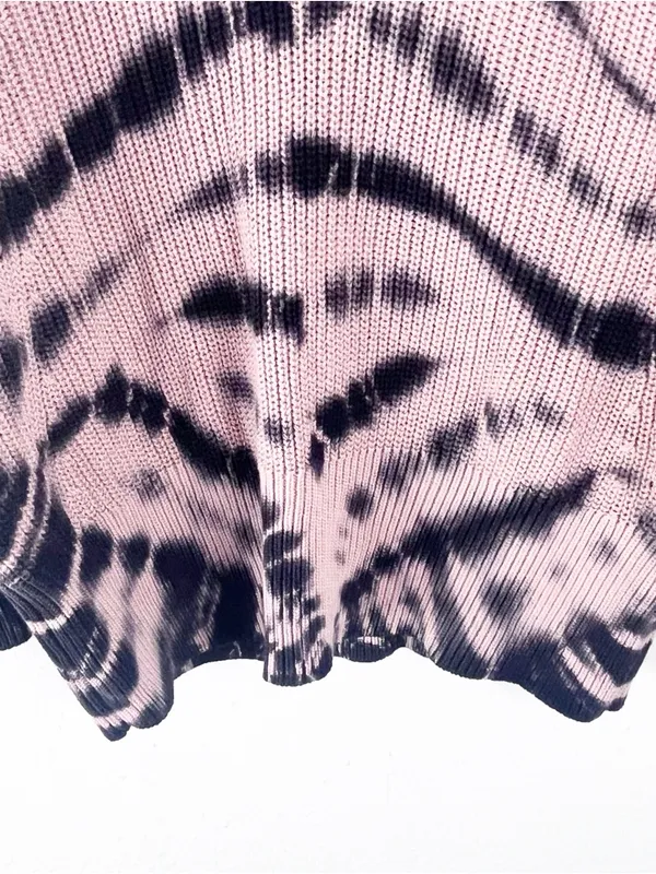 YFB Tie Dye Long Puff Sleeves Cropped Ribbed Knit Sweater Large Boho Casual - Image 8