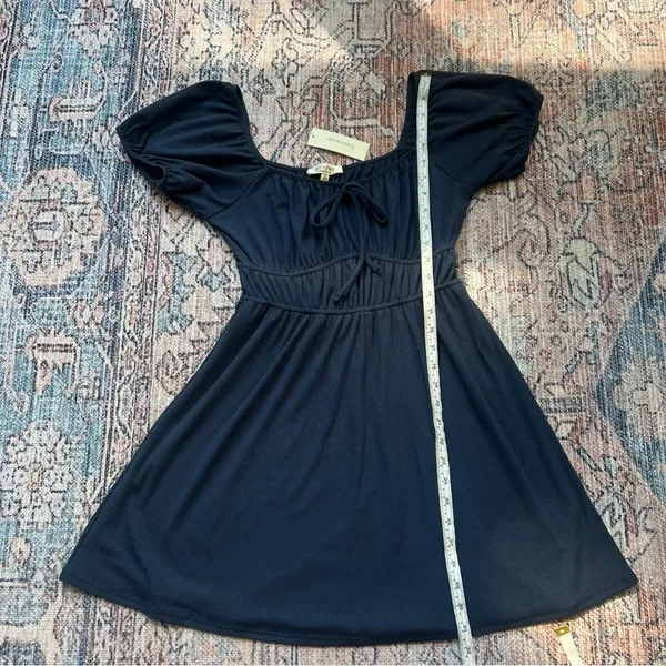 Mel + Rose NWT Francesca's Collections Navy Mini Short Sleeve Skater Dress M - Image 9