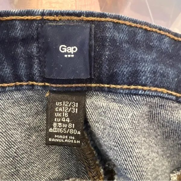 Gap Women's‎ Size 12/31 Button Front Denim Mini Skirt Dark Wash Square Pockets - Image 12