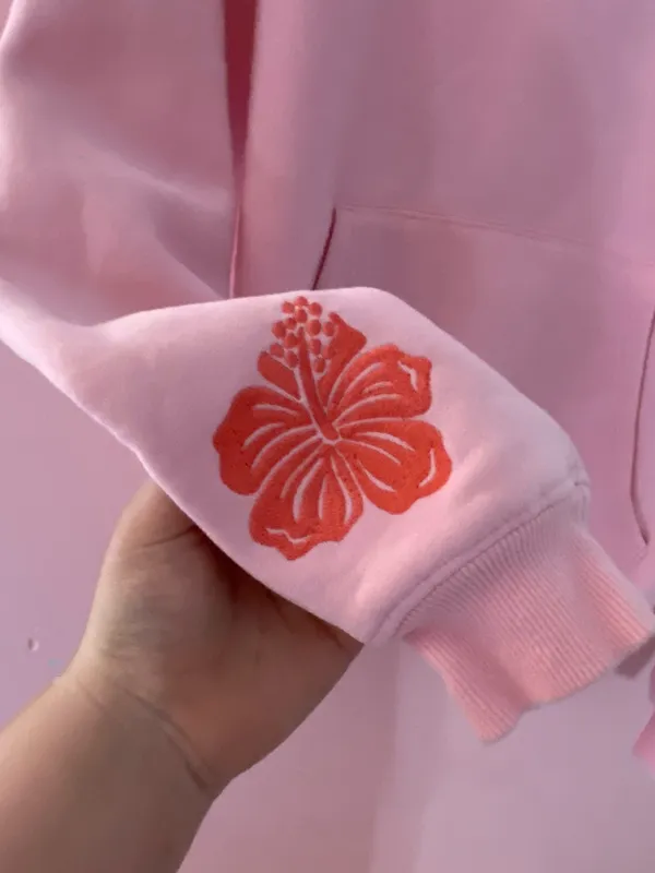Pink Palm Puff Hoodie pink - Image 2