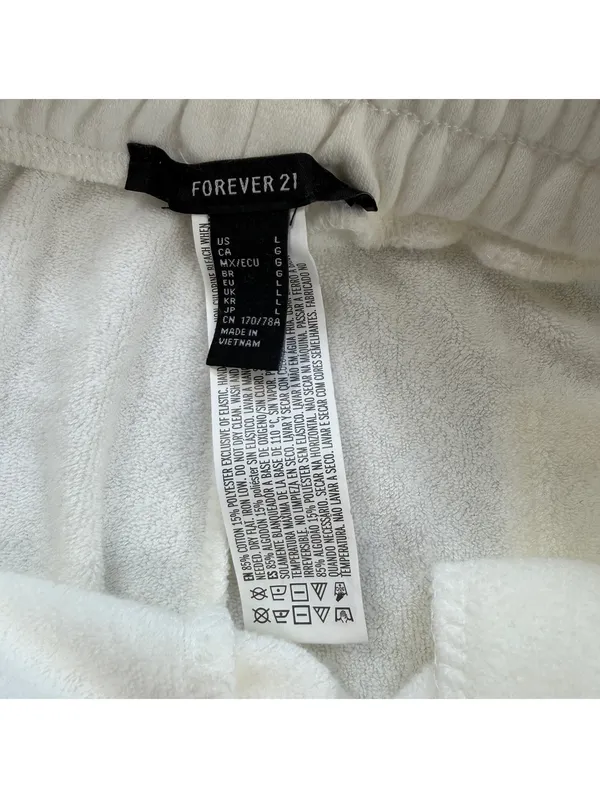 NWT Forever 21 French Terry Shorts L White Womens Knit Solid Mini Sweatshorts - Image 5