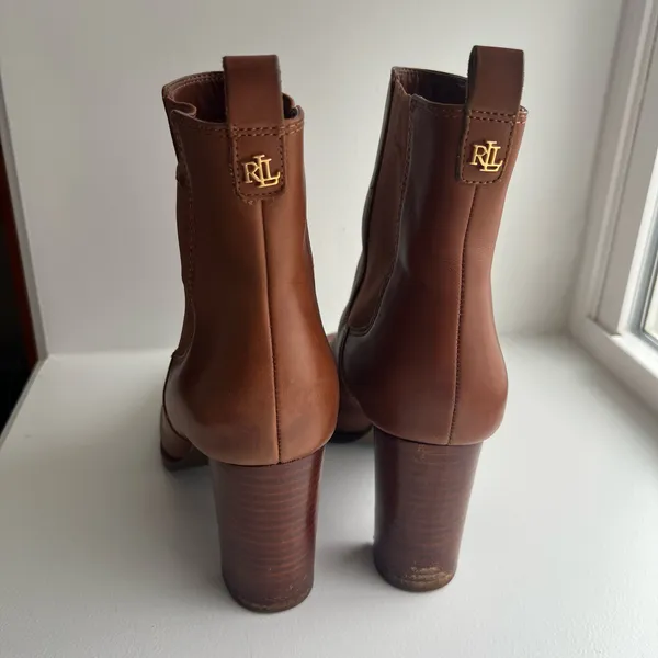 Ralph Lauren Mylah Brown Leather Ankle Boots - Image 6