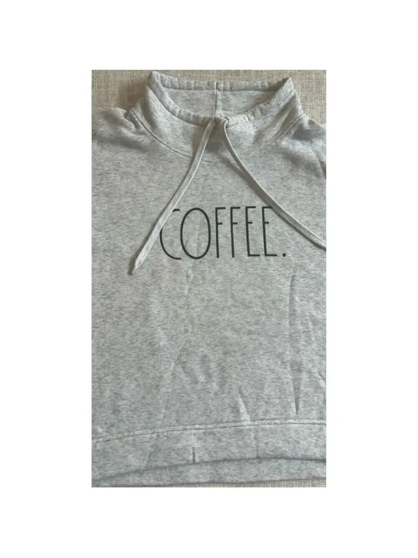 Rae Dunn Coffee Sweatshirt Size L Grey Graphic Crewneck Pullover - Image 12