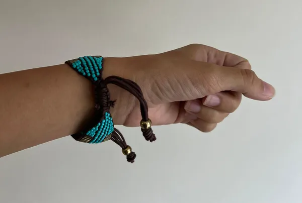 Teal Beaded Bracelet Blue - Image 3