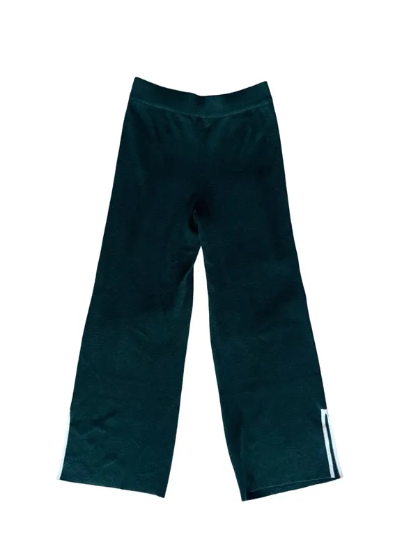 Wide Leg Knit Pants in Forest Green - Image 7