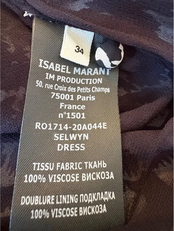Isabel Marant Selwyn Black and White Viscose Ruched Dress Size 34 - Image 5