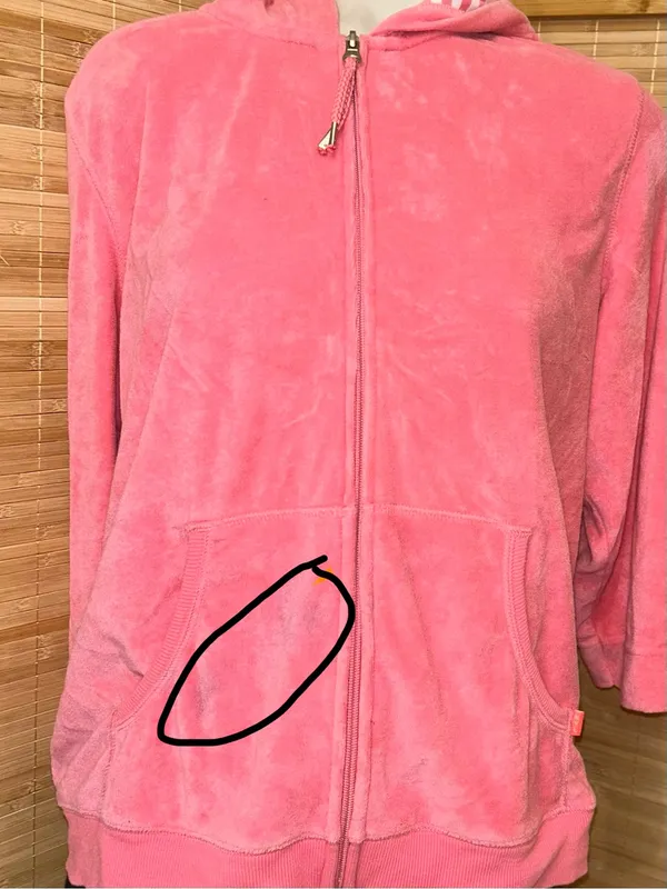 New York Laundry terry cloth dark pink 3/4 sleeve hoodie Y2K woman’s XL - Image 6