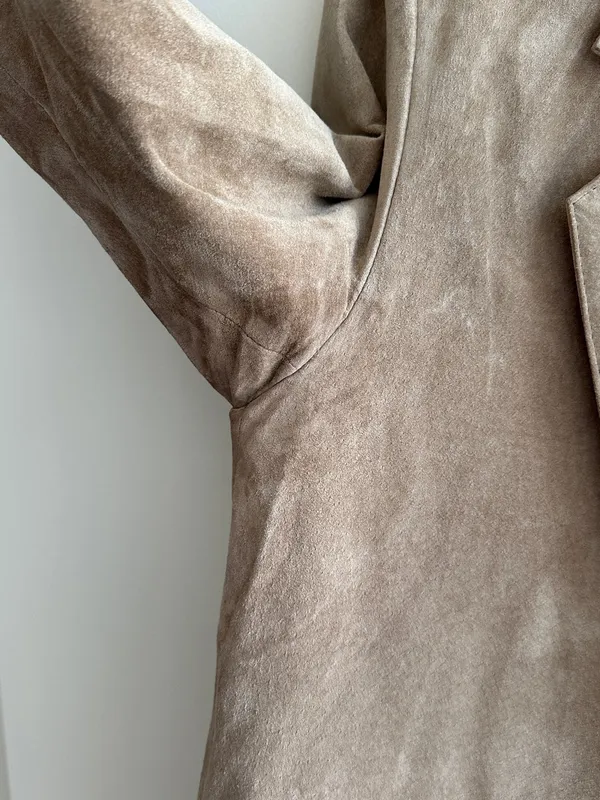 L.L. Bean Tan Suede Blazer Jacket, Fall Outerwear, Size 10 Petite - Image 11