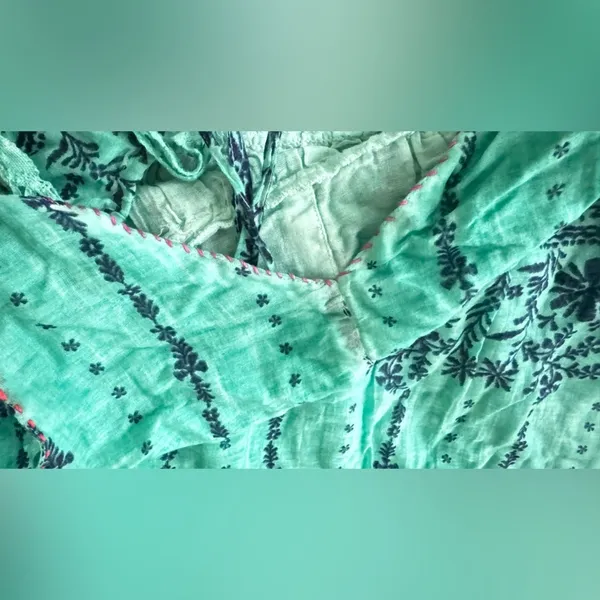 RAGA Maxi Tiered Floral Dress Somewhere in Paradise Turquoise Boho Festival A1 - Image 11
