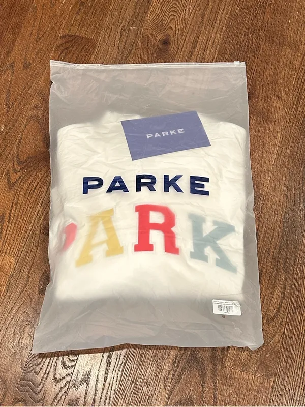 PARKE Summerland Mockneck Varsity Sweatshirt NEW Multi Colored White XXL - Image 10