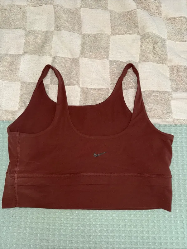 Nike Womens Yoga Luxe Infinalon Crop Top Brown Tank CJ0544-231 L - Image 4
