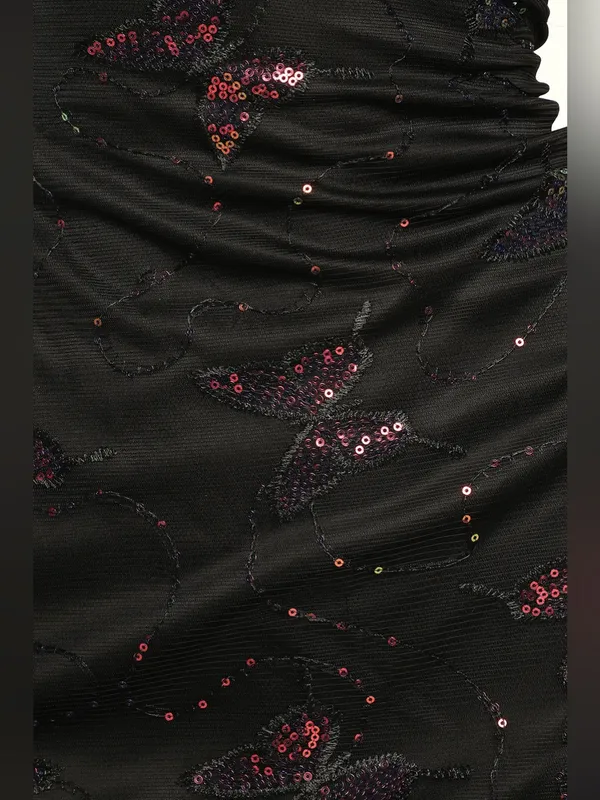 Lulus Social Sweetheart Sequin Butterfly Lace-Up Mini Dress – Black/Pink – L - Image 6
