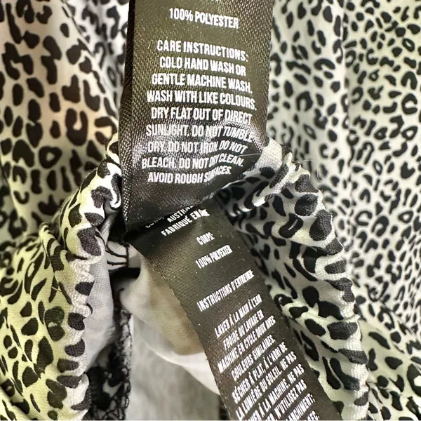 NWT Allfenix x Anthropologie Black and White Leopard Print Cropped Bomber Jacket - Image 6