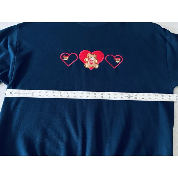 Vintage Endless Designs Embroidered Teddy Bear Crewneck Sweatshirt XL USA 90s - Image 8