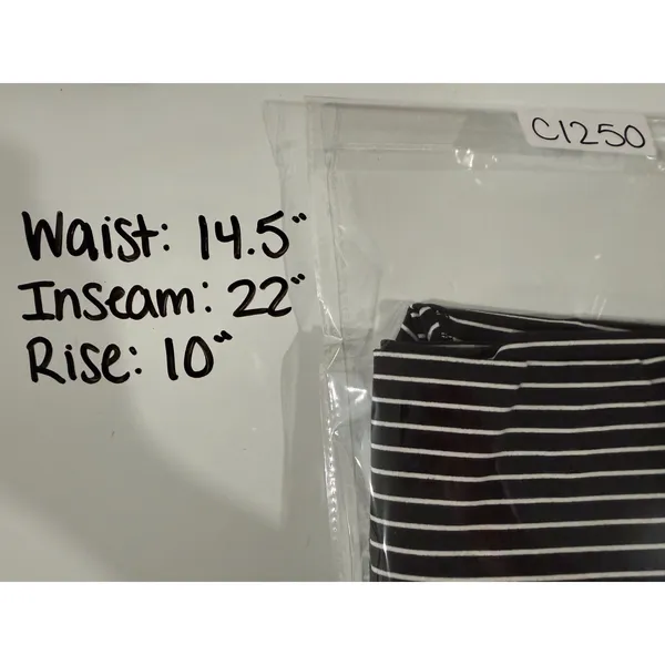 Lululemon Wunder Under Black White Stripe Crop Leggings 10 Athletic Workout Gym - Image 5