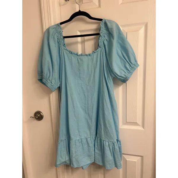 Stoney Clover Lane Button Down Dress Size Large Turquoise Blue - Image 8