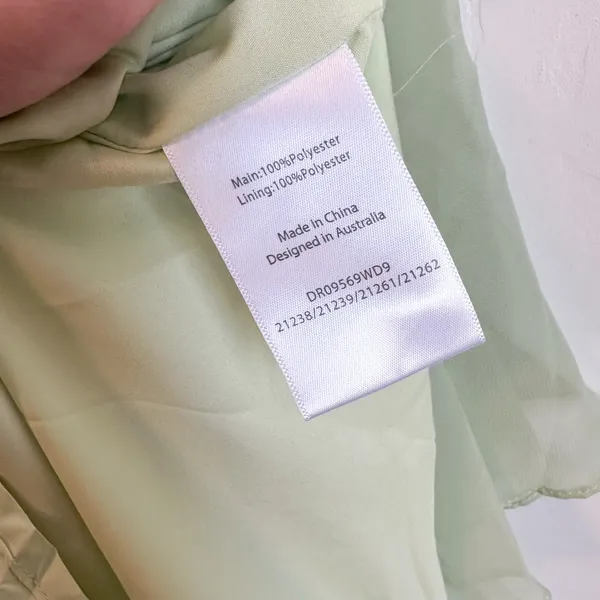Meshki | NWT Alexa Ruffle Chiffon Strapless Maxi Dress in Pastel Lime | XS - Image 9