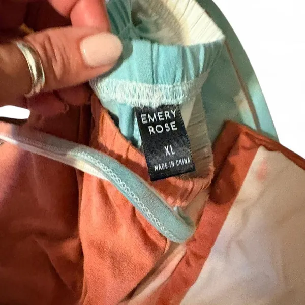 Knox Rose Tie-Dye Wide Leg Pants - Peach & Aqua Sz XL - Image 2